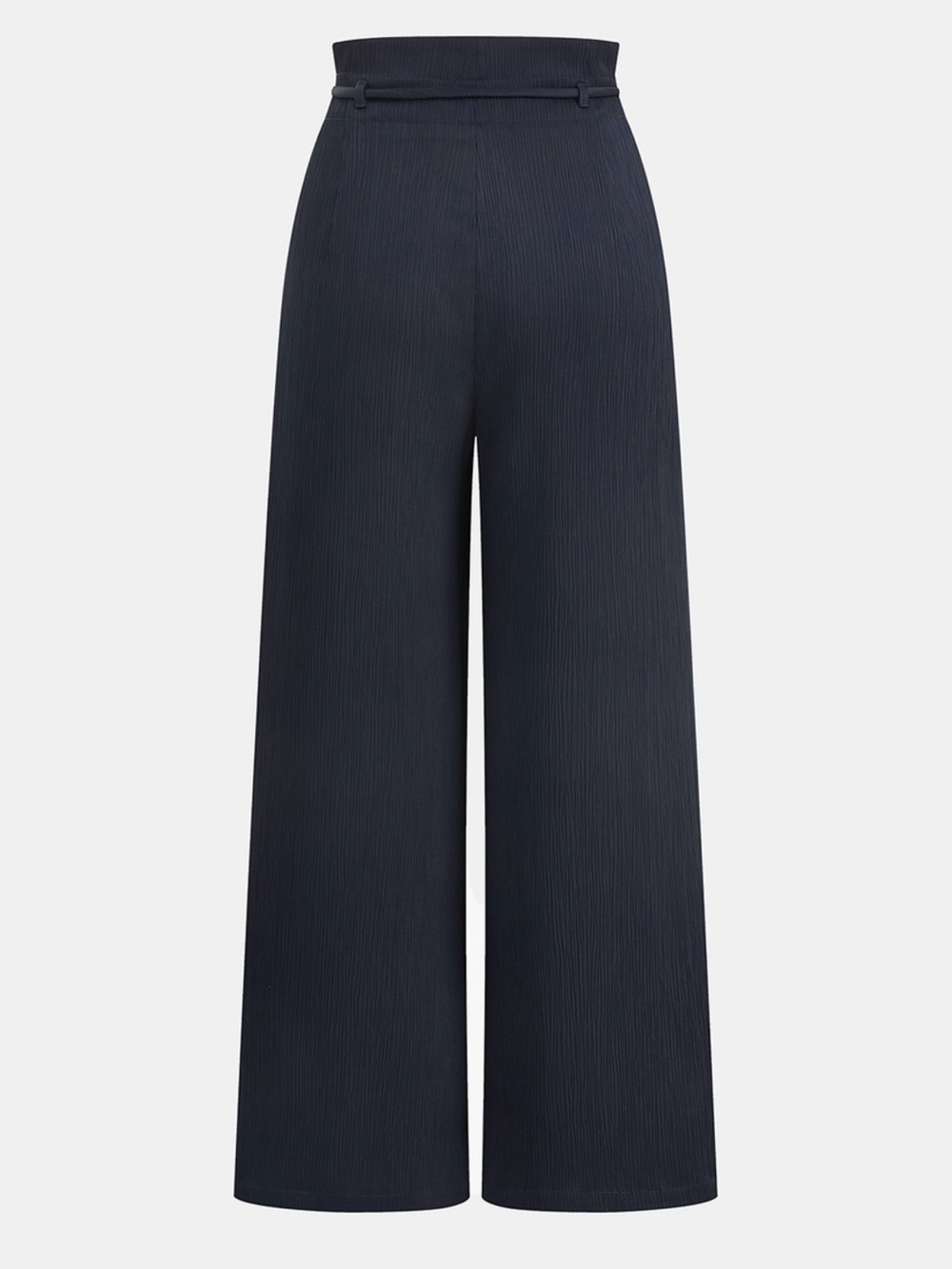Commense Paperbag Waist Wide Leg Pants(XS) & Satin Draped High Neck Top (S) - Picture 3 of 10